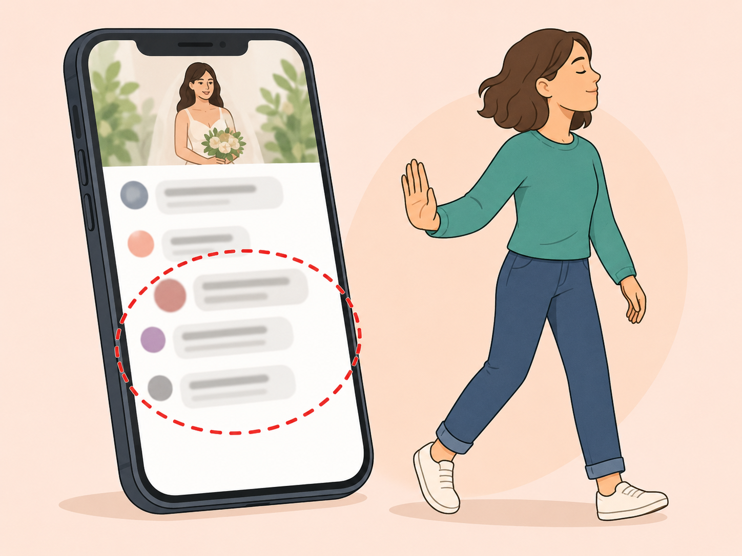 A person avoiding a negative online comment thread.