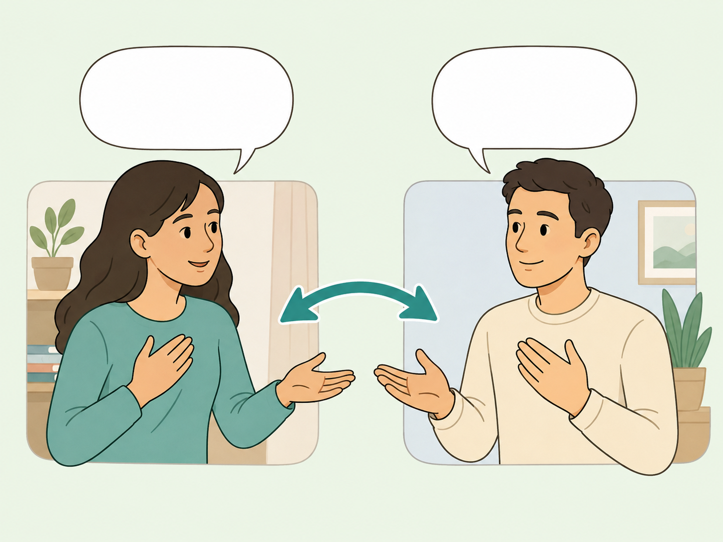 Two people responding civilly during an online conversation about fashion.