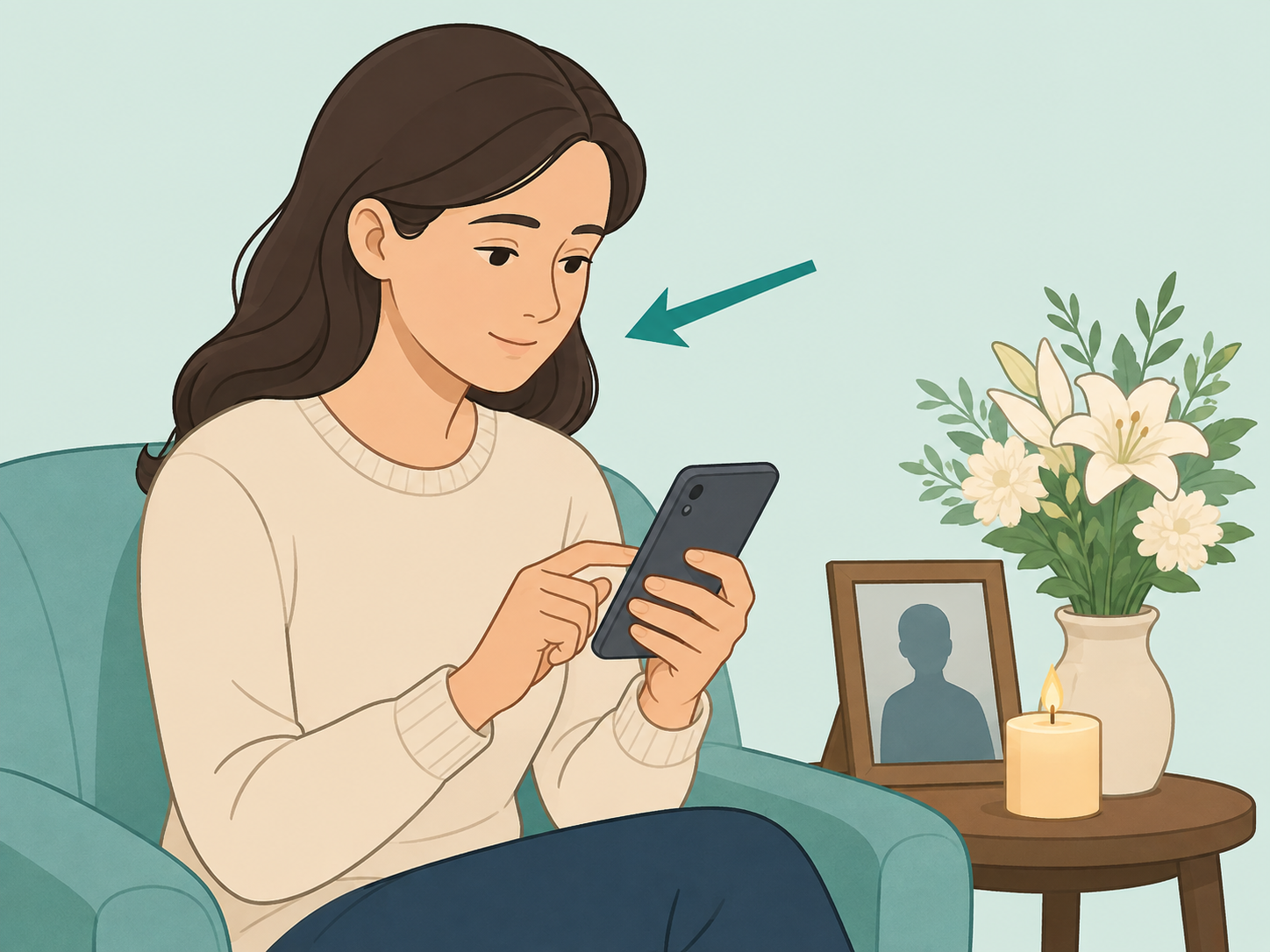 Person writing a simple respectful condolence message online.