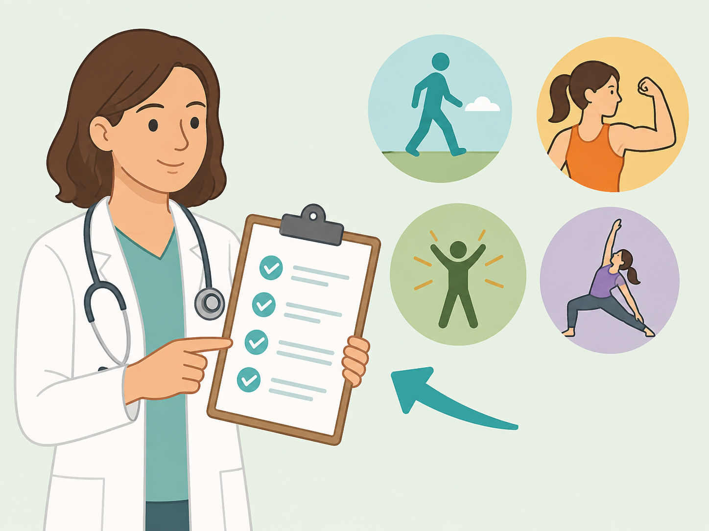 A health professional reviewing several factors related to frailty.