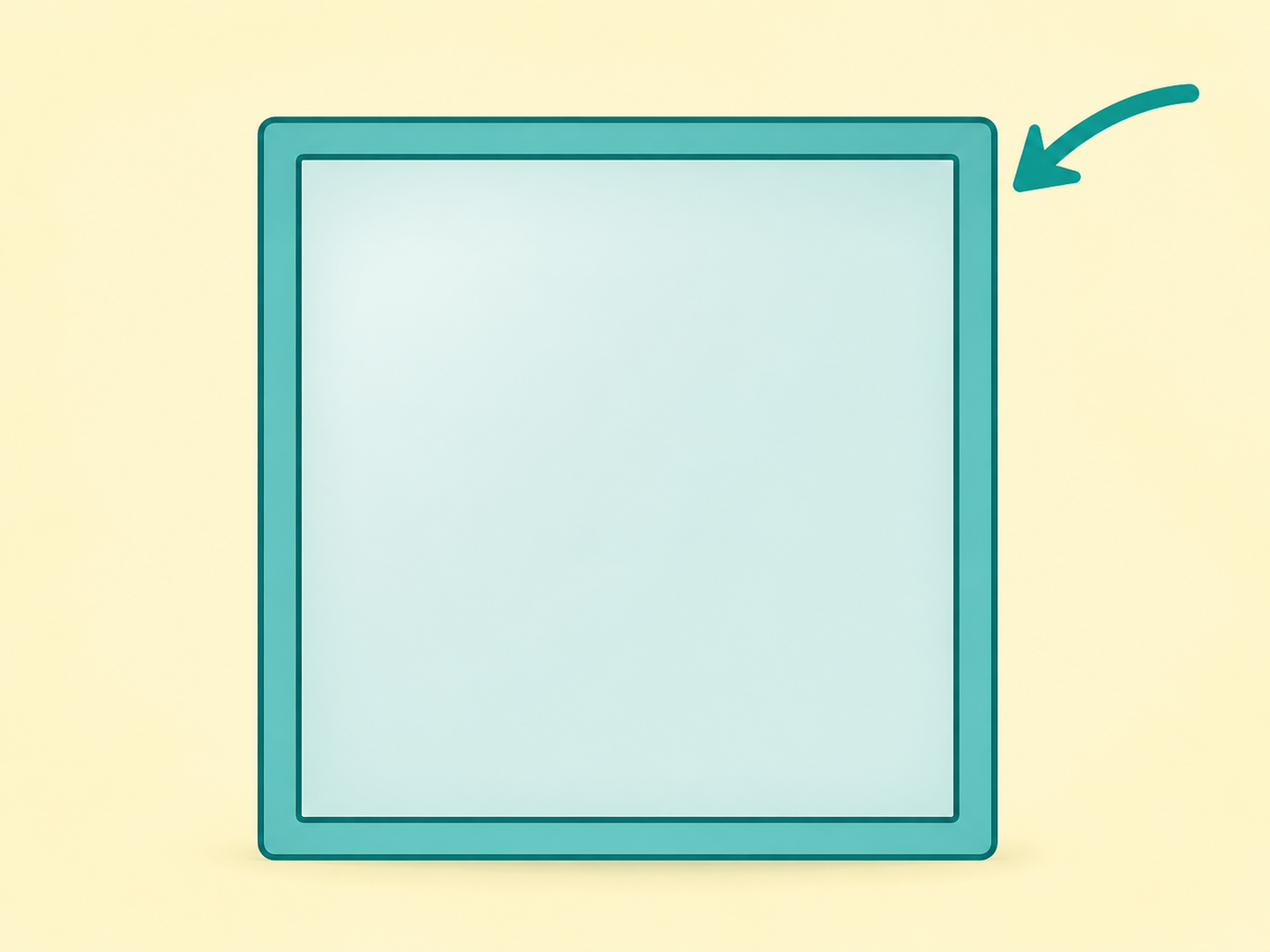 Square tile with interior area shaded and outer perimeter highlighted.