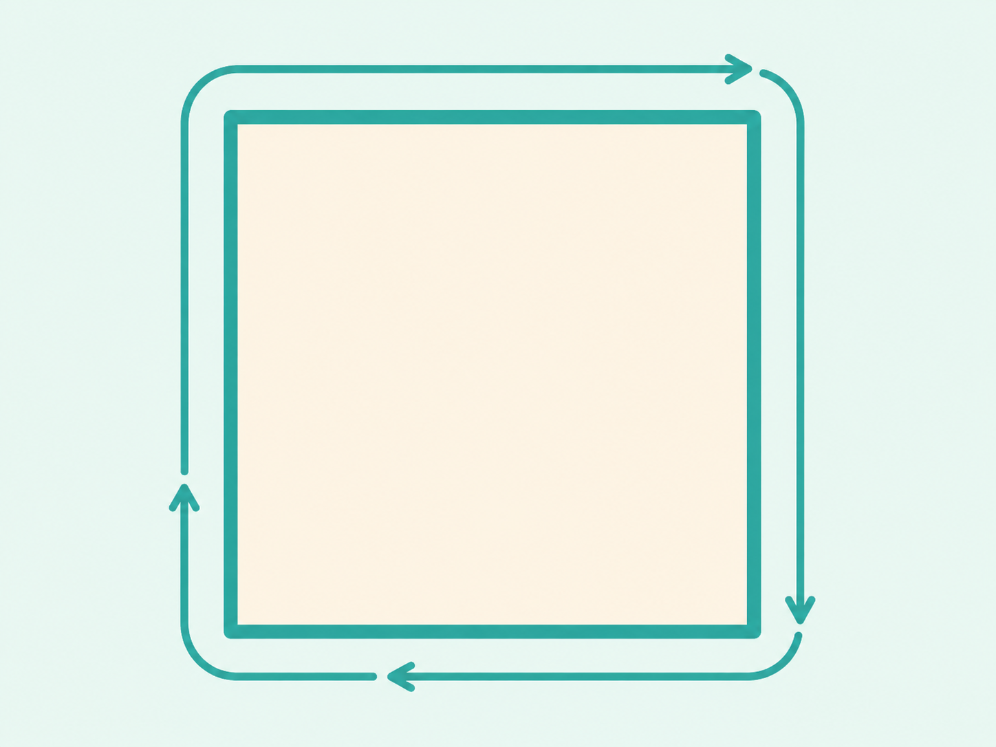 Square perimeter shown by highlighting all four equal edges.
