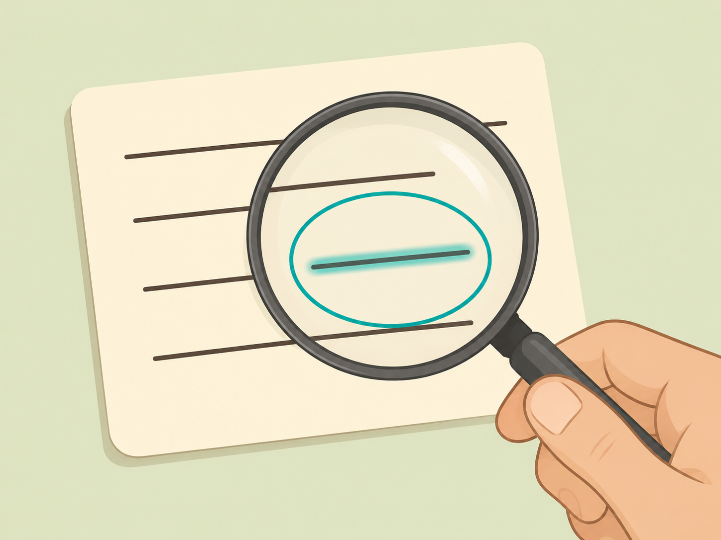 Magnifying glass highlighting the key wording in a riddle.