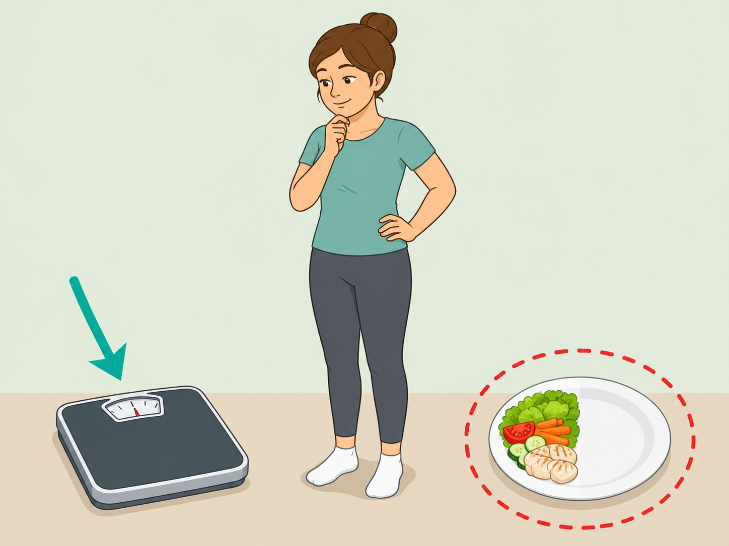 Person tracking unexplained weight loss and appetite changes.