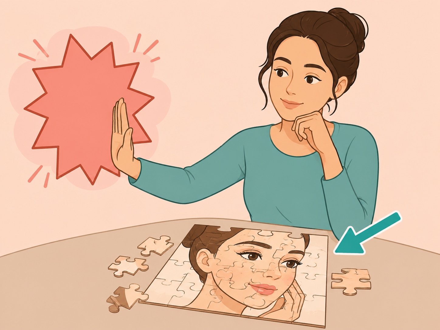 Person focusing on the beauty picture puzzle instead of the IQ claim.