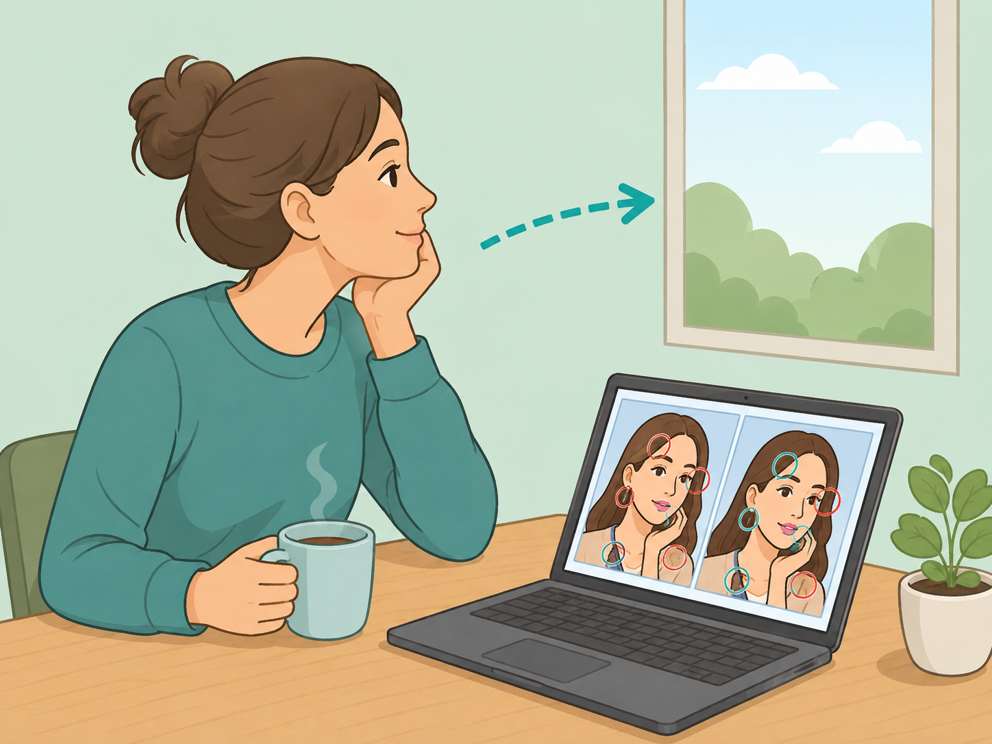 Person resting their eyes during a beauty puzzle.