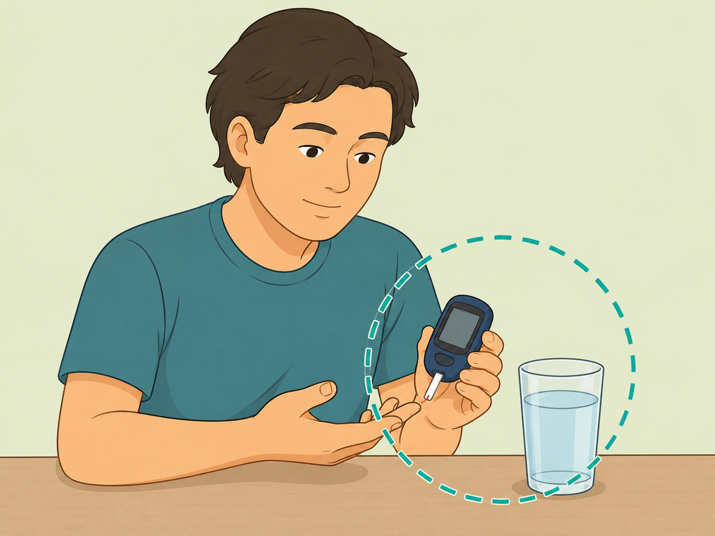 Person monitoring blood sugar symptoms while taking atorvastatin.