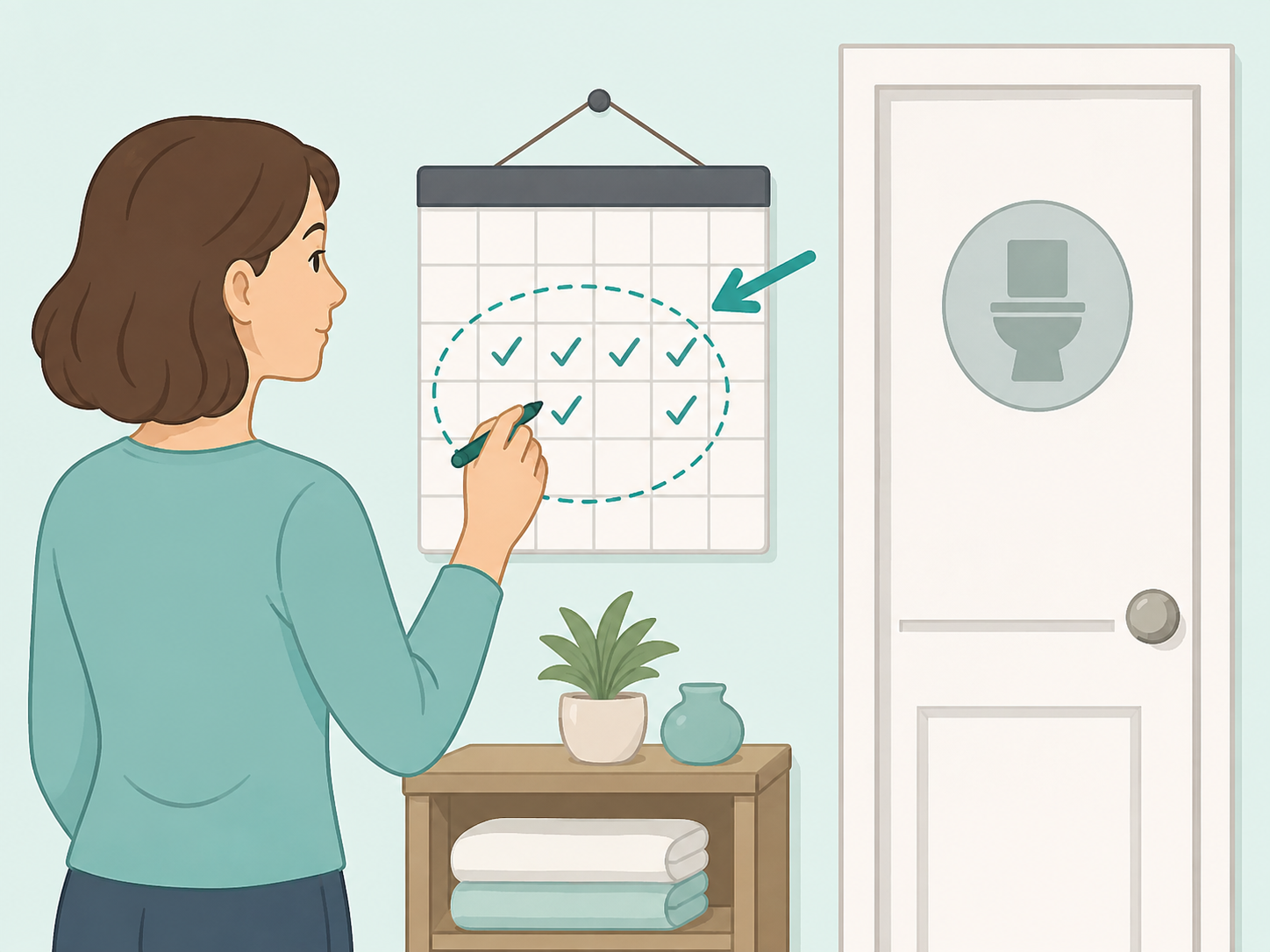 Person tracking ongoing diarrhea, constipation, or incomplete emptying.