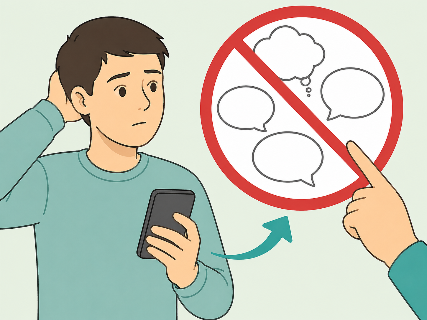 A person rejecting body-based rumors on a phone.