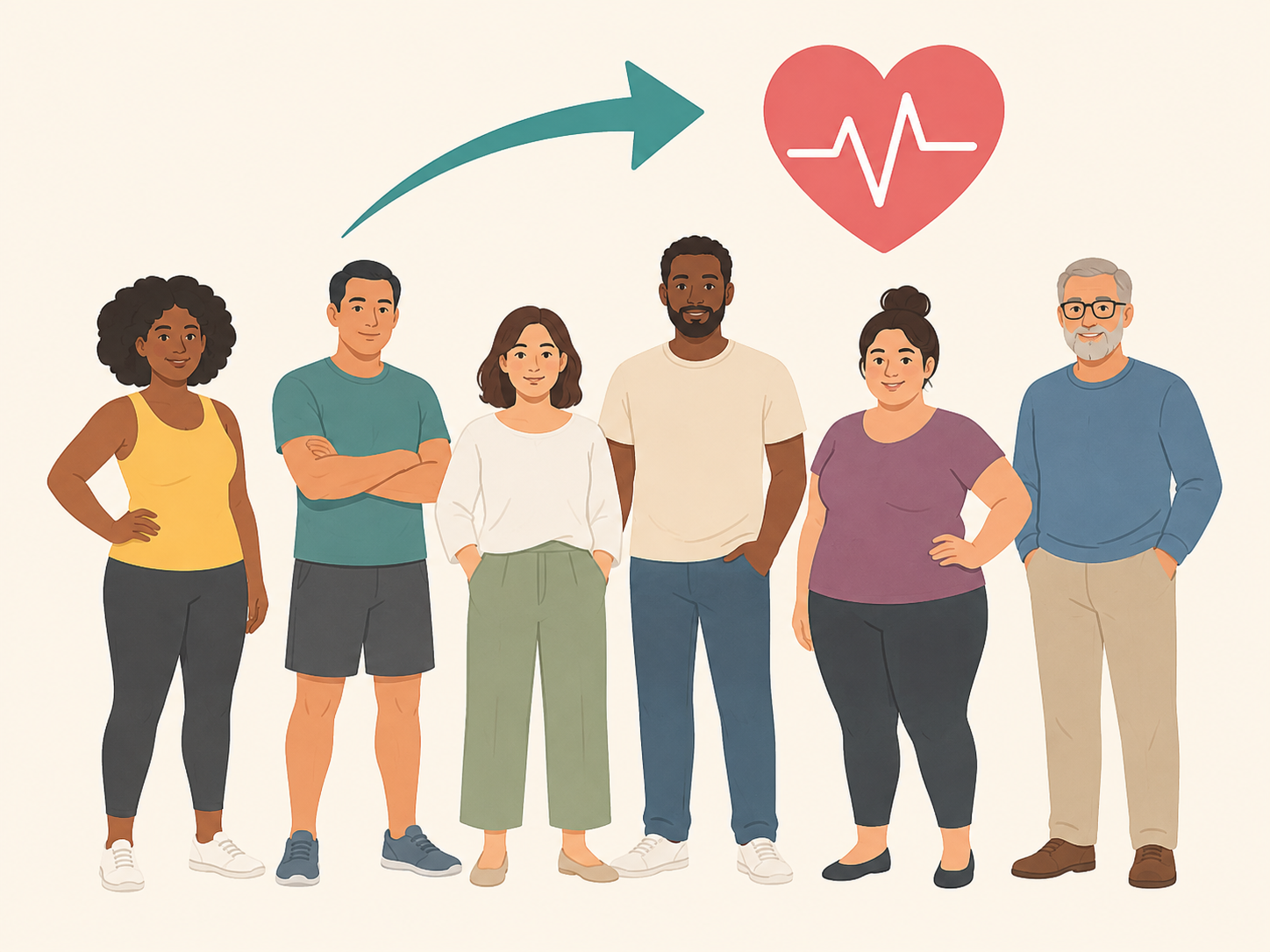 Different adults shown as normal and healthy without judgment.