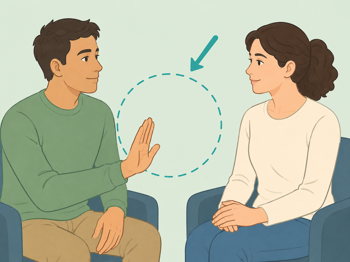Two adults practicing consent and respectful boundaries.