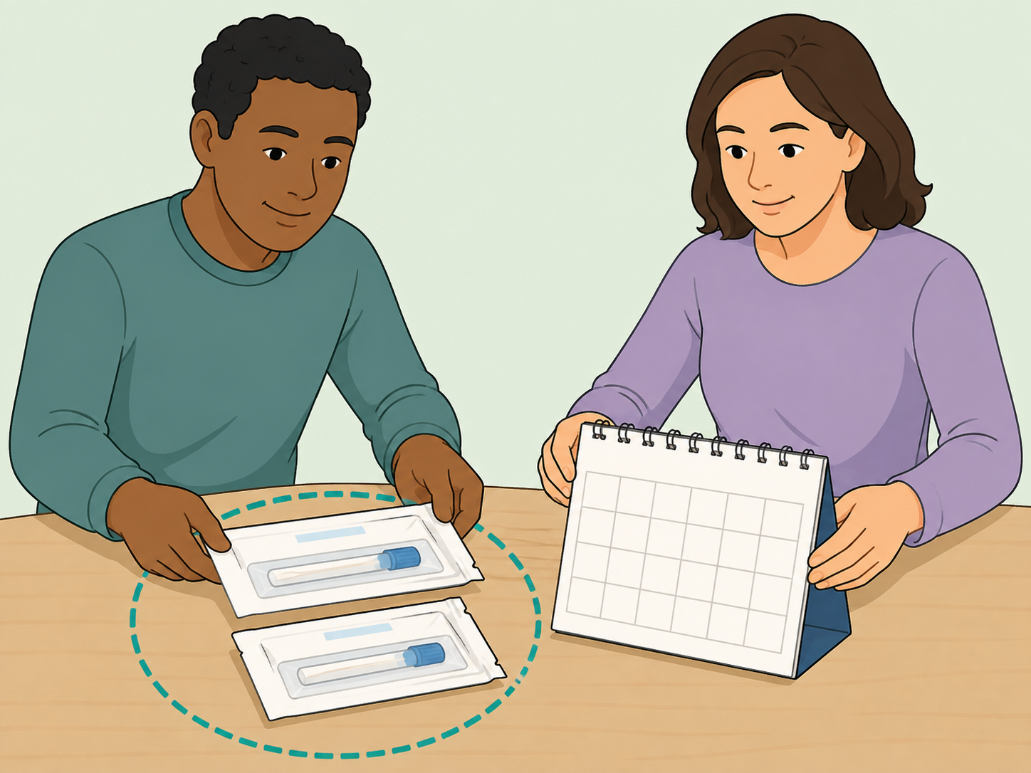 Partners planning STI testing together.