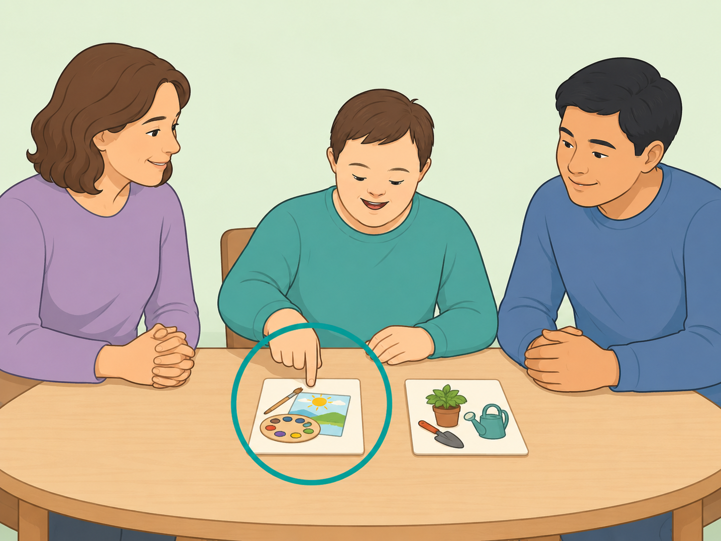 A person with Down syndrome being included in choices.
