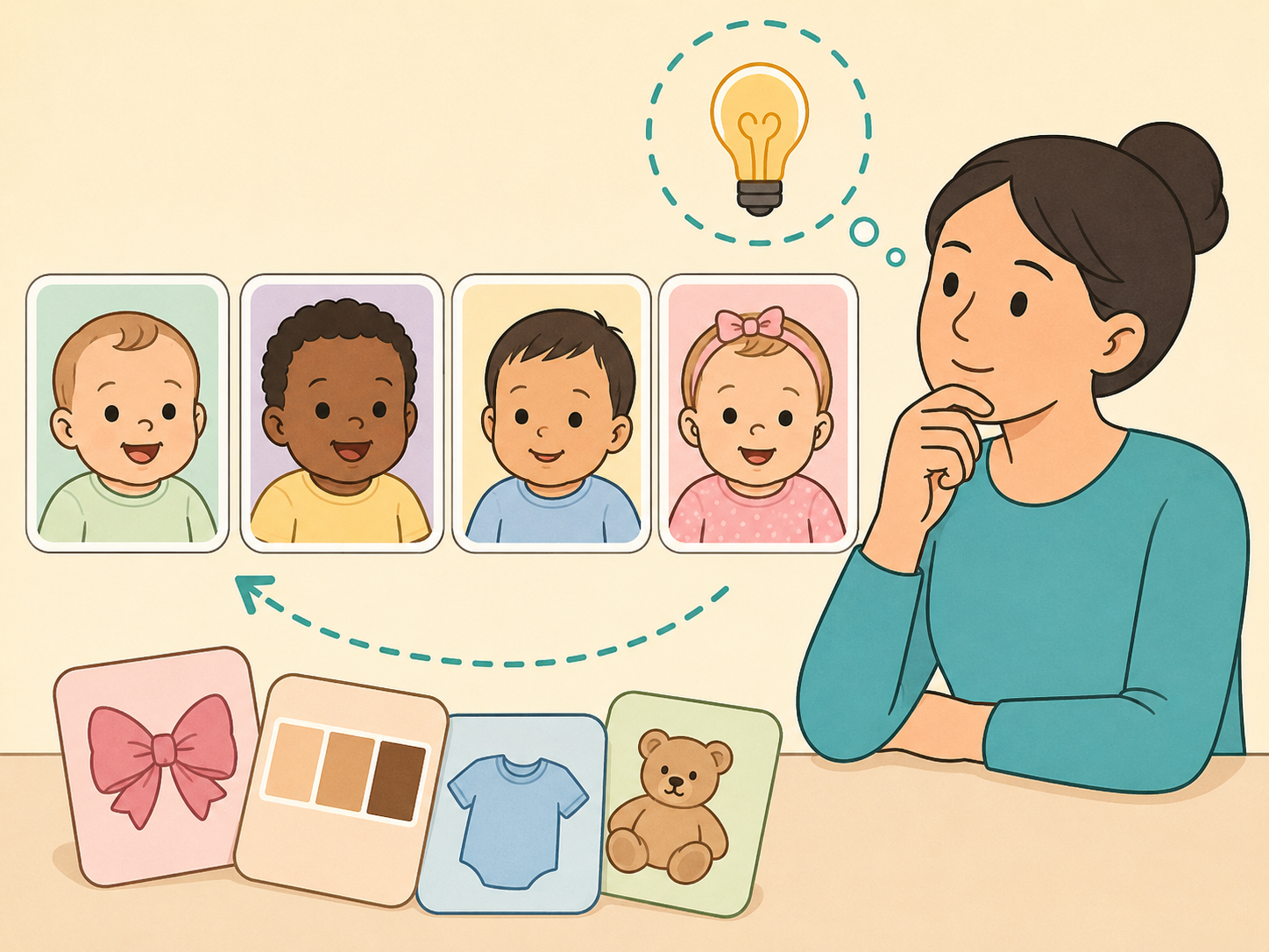 Person reflecting on assumptions after taking a baby gender guessing test.