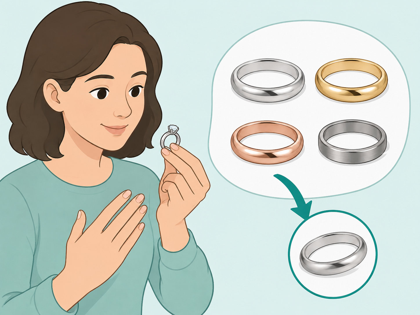 A person checking that a ring is comfortable and skin-friendly.