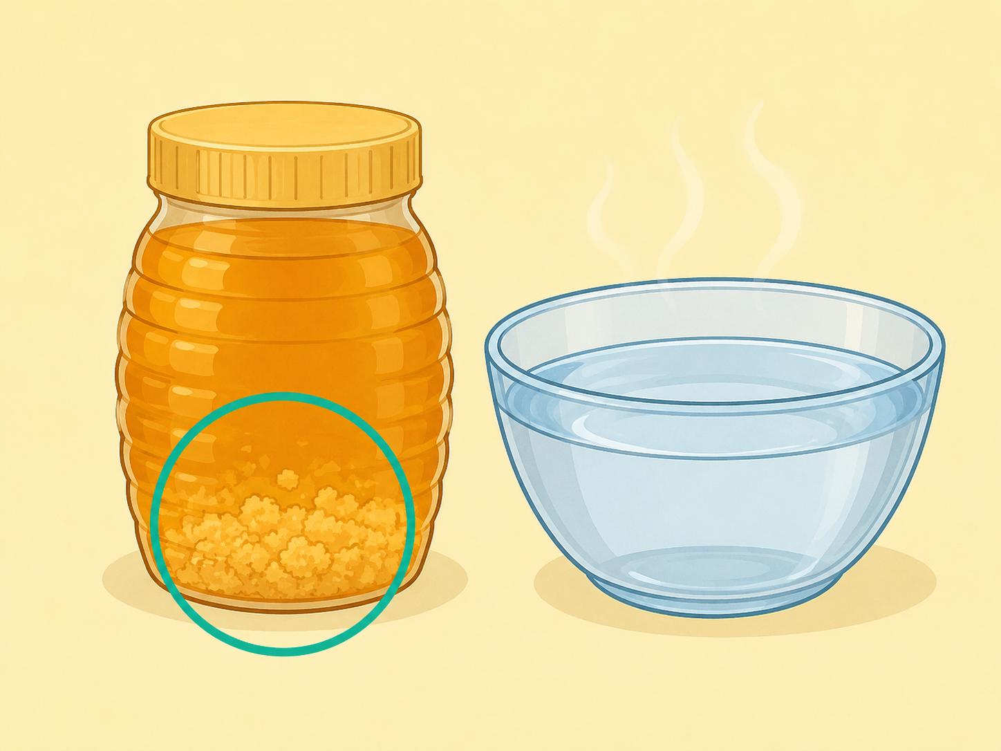 Crystallized honey shown as a normal texture change.