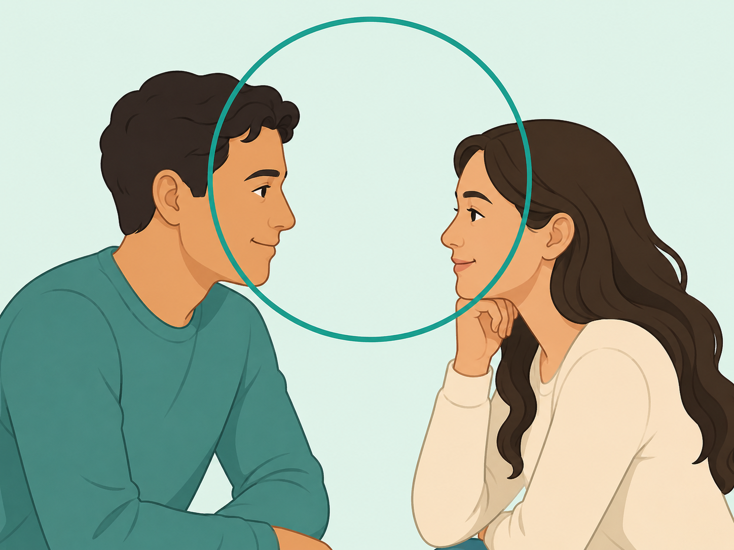Two partners showing mutual respect while talking.