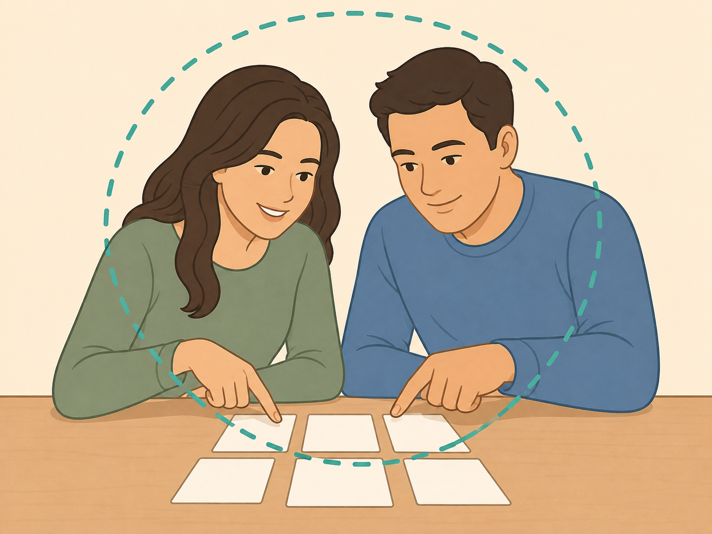A couple making a fair decision together.