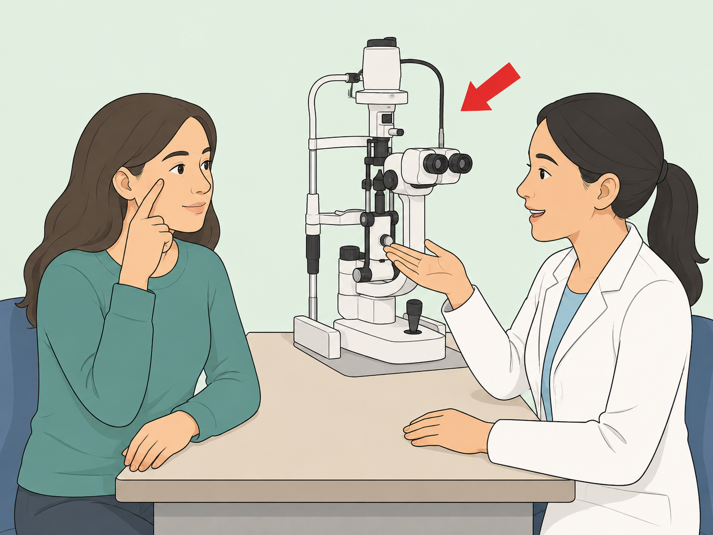 Person seeking eye care for unusual vision changes.