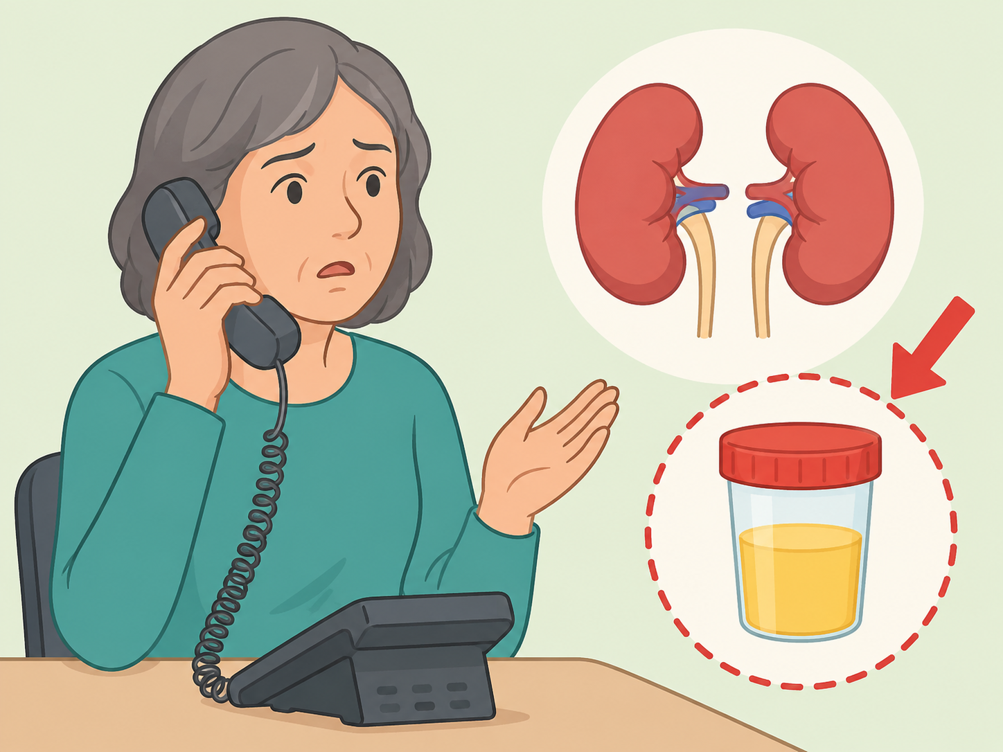 Person seeking medical help for possible kidney warning signs.
