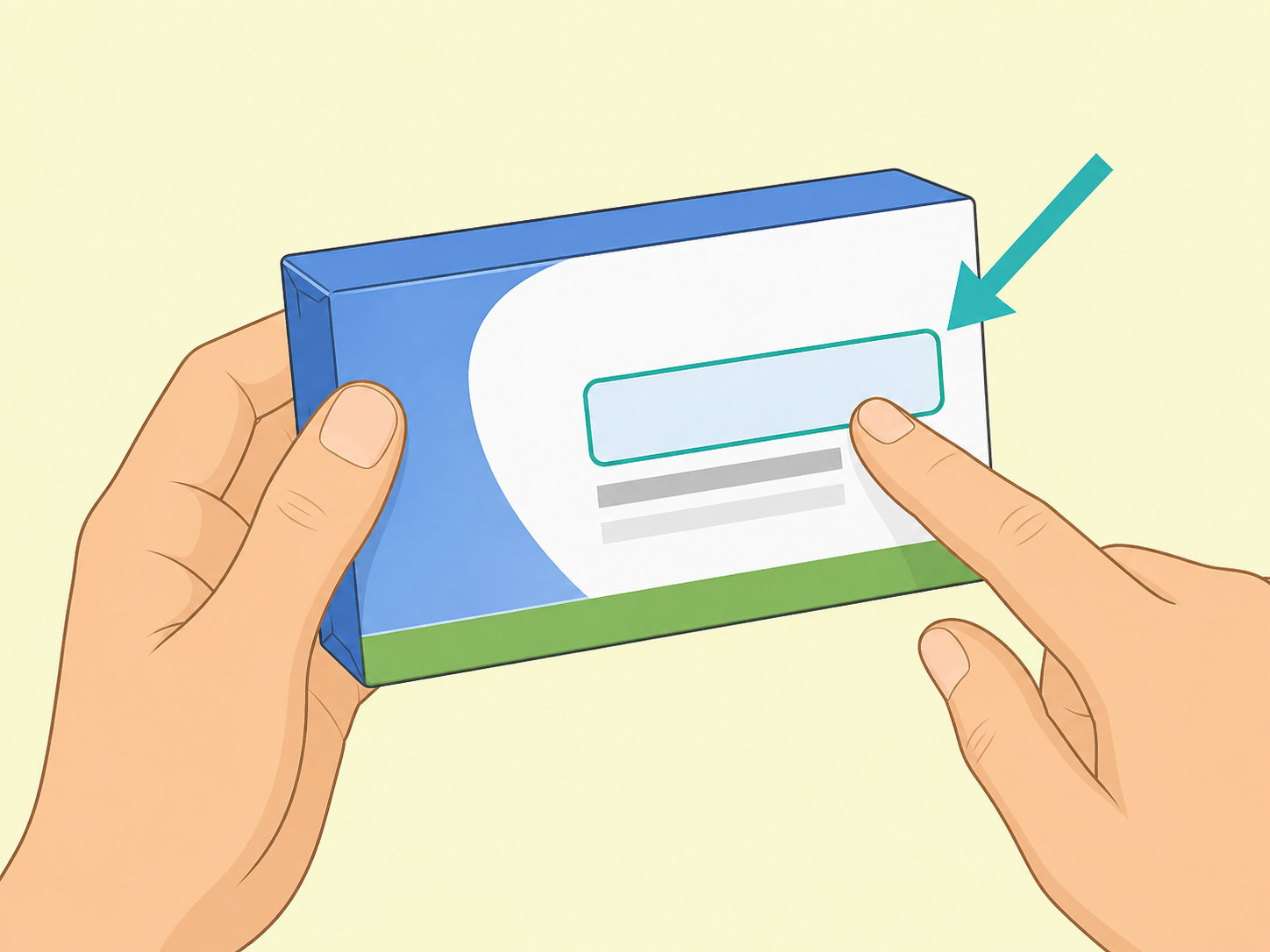 Hands checking an over-the-counter medicine package for NSAIDs.