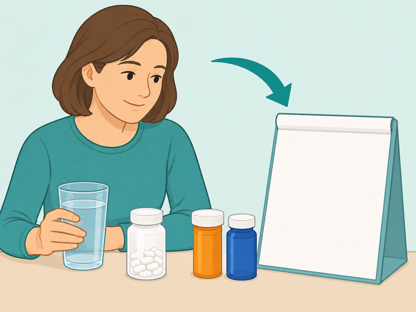 Person making a dehydration plan for water pills and blood pressure medicines.