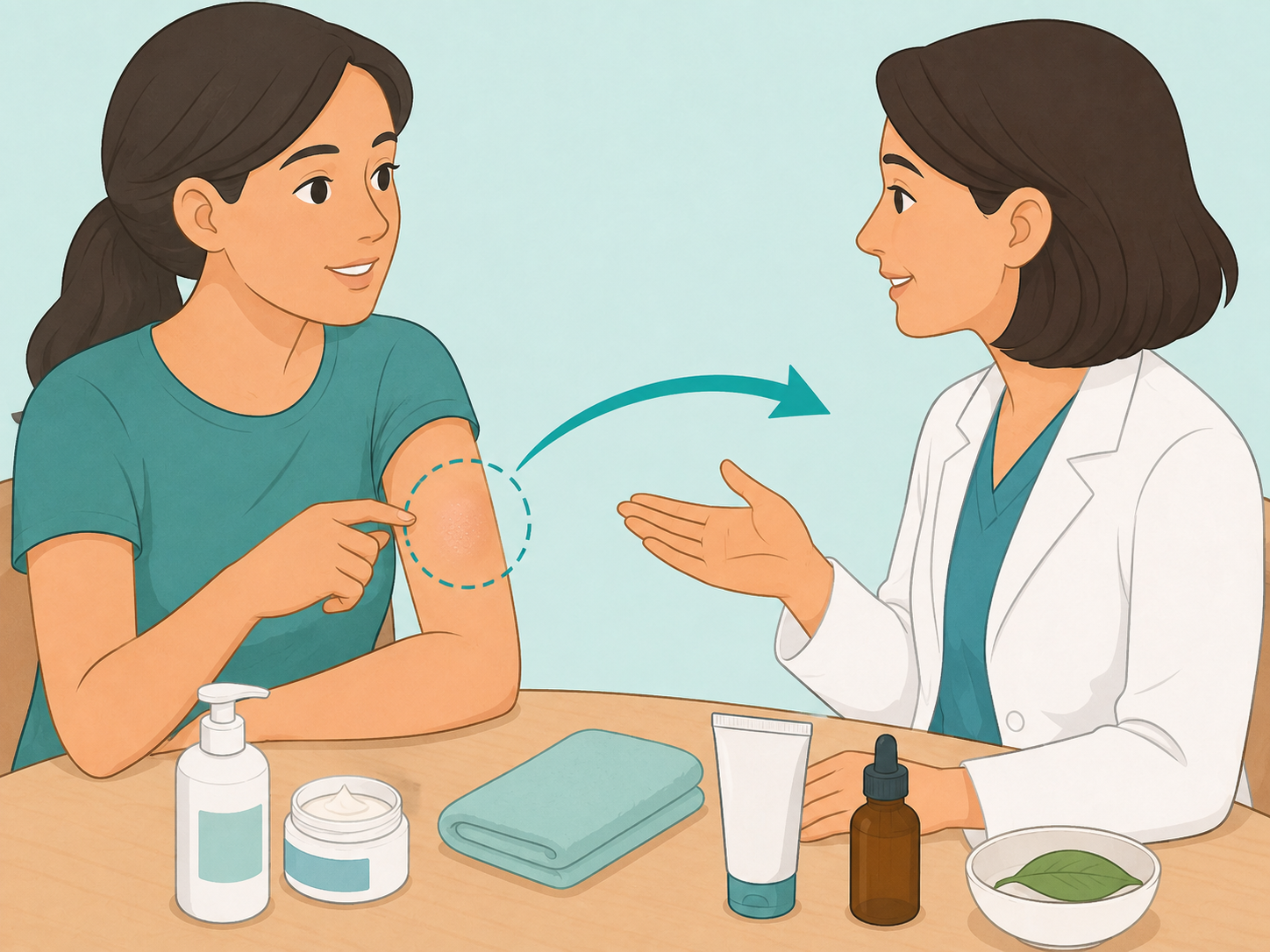 Person asking a clinician about treatment options after getting a diagnosis.