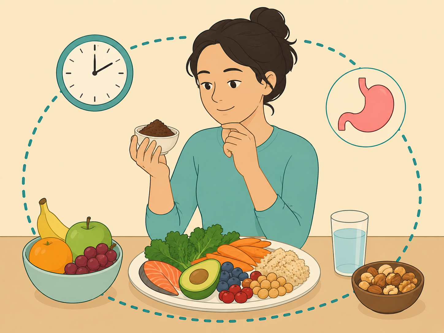 A person watching caffeine effects and keeping cacao intake varied.
