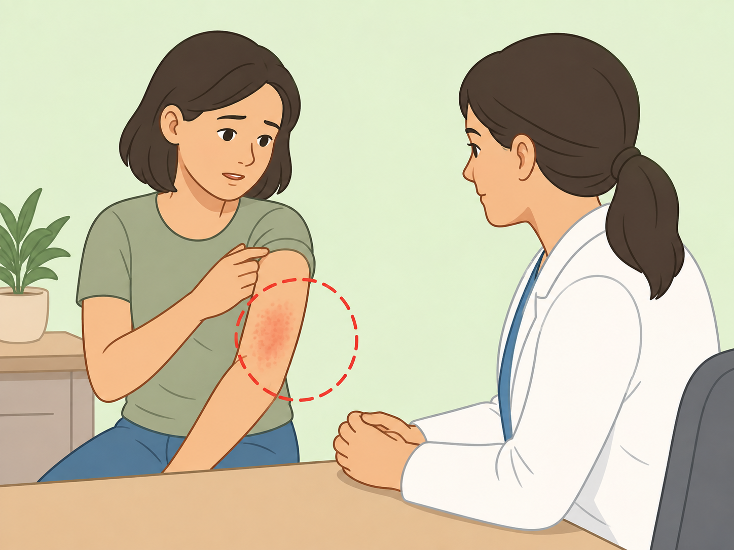 Person seeking medical help for a skin reaction after capsaicin use.