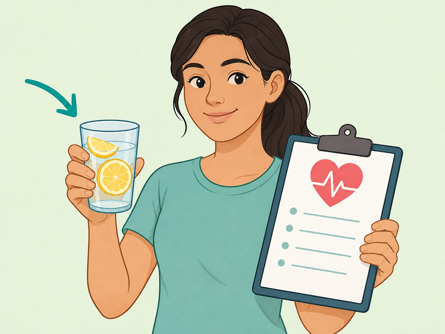 Person treating lemon water as one small hydration habit.