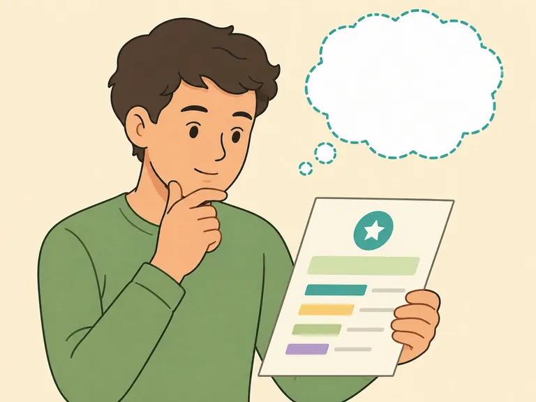 Person reading a personality result as a reflection question.