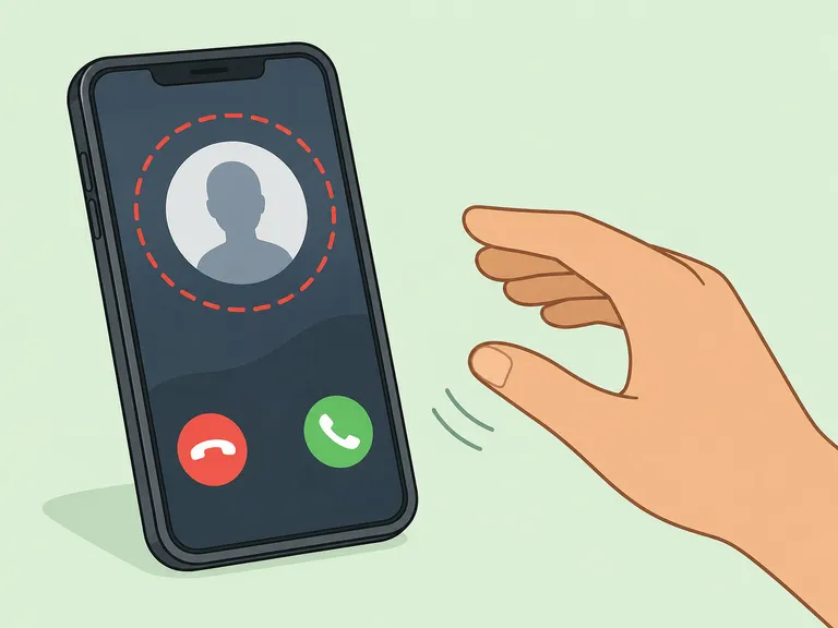 Person avoiding an incoming call with a hidden or unknown caller display.
