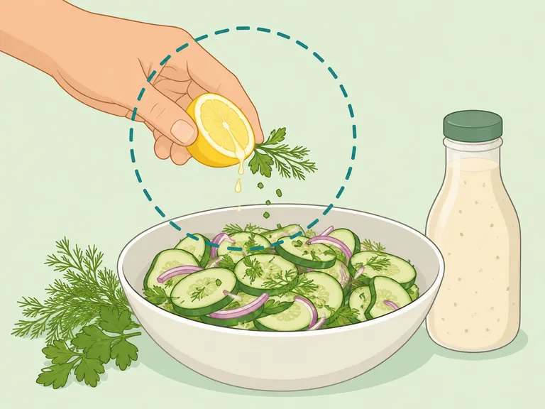 A cucumber salad flavored with lemon and herbs instead of heavy dressing.
