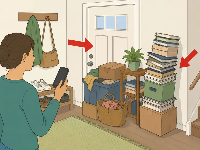Person seeking help for serious clutter that blocks an exit and creates a safety risk.