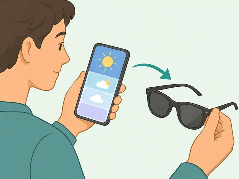 Person using the UV forecast to decide when to wear sunglasses.