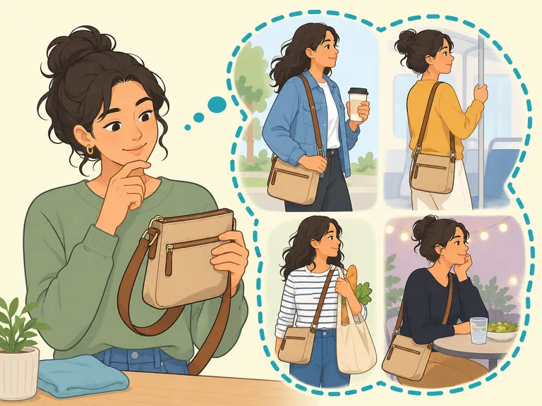 Person looking for repeated bag-carrying patterns over time.
