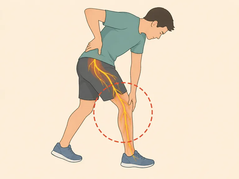 Person comparing lower back pain with nerve pain traveling down the leg.