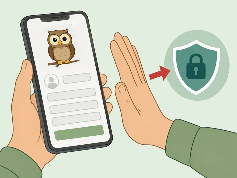 Protecting personal information before taking an online quiz.