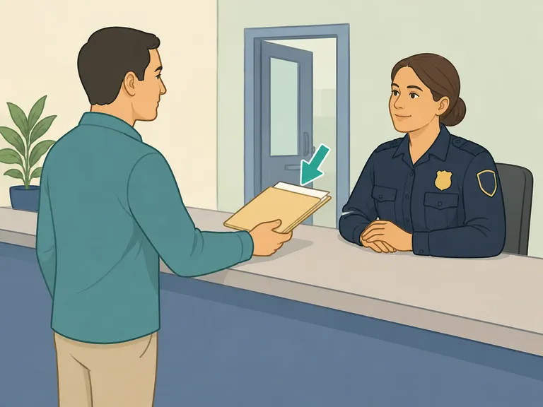Person filing a complaint at a police or gendarmerie office.