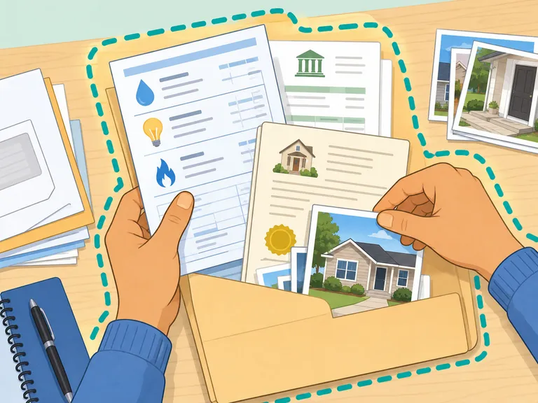 Documents gathered to prove ownership or domicile.