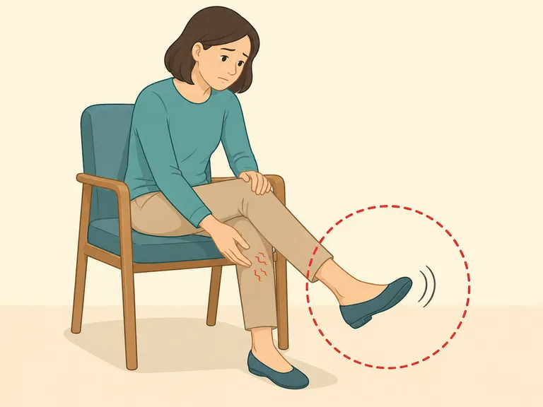 Person uncrossing legs after noticing foot tingling.
