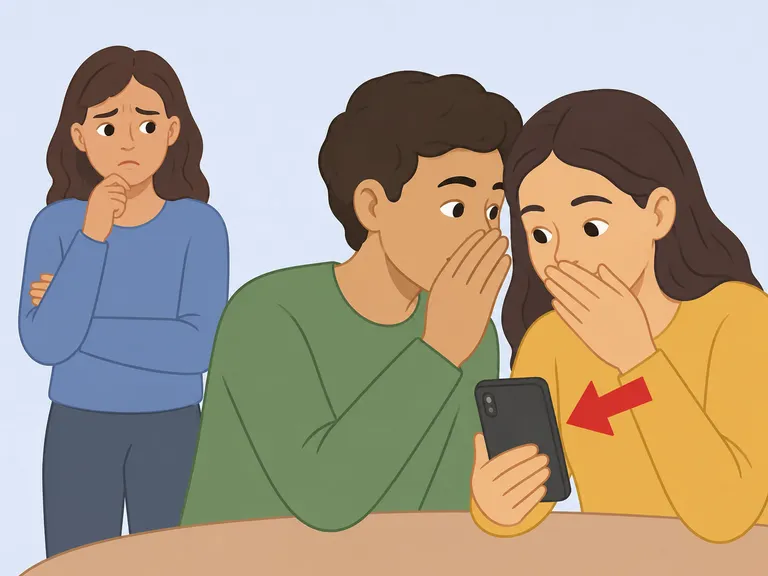 Person noticing gossip and broken privacy in a friendship.