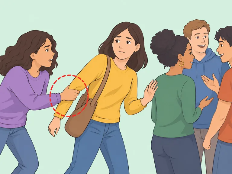 Friend pressuring someone to prove loyalty by leaving others behind.