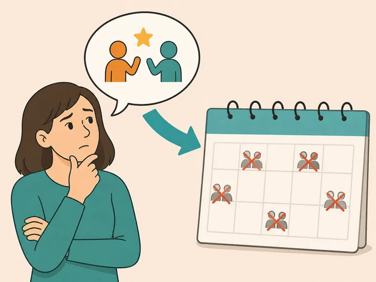 Person comparing a friend's words with their repeated actions.