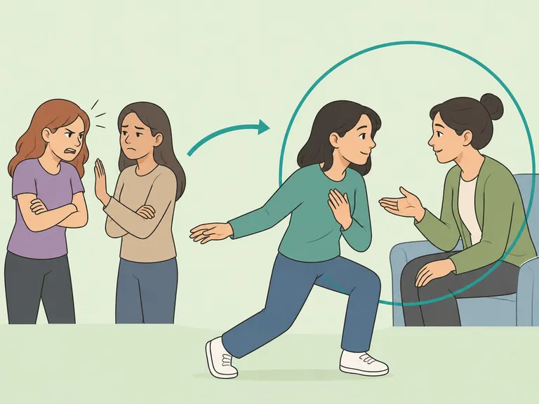 Person protecting their well-being by getting support from someone trustworthy.