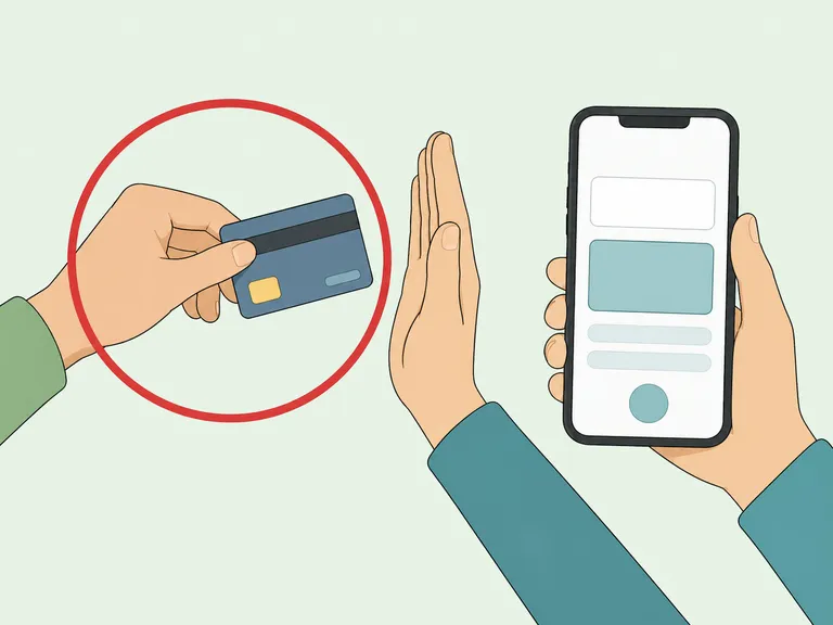 A person refusing to enter card details from a delivery text.