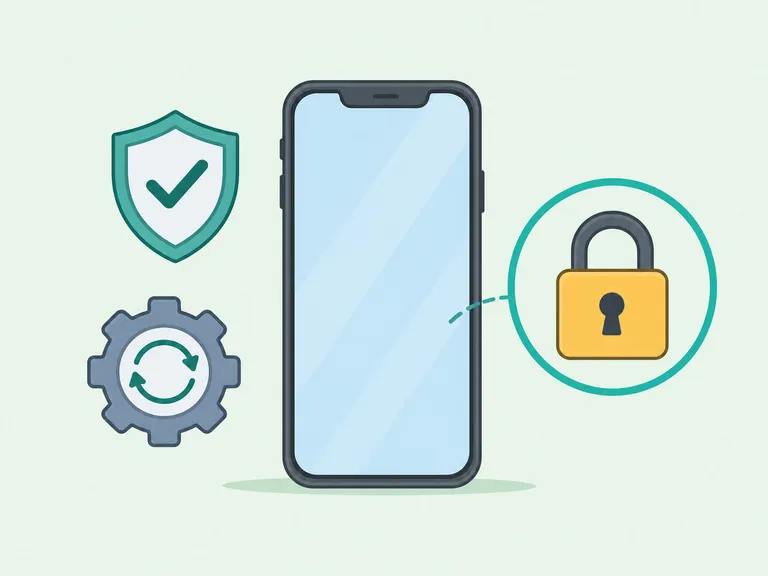 A phone protected with spam filtering, updates, and account security settings.