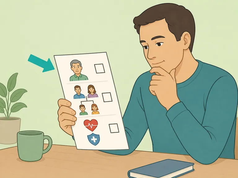 Person separating general cancer statistics from personal risk factors.