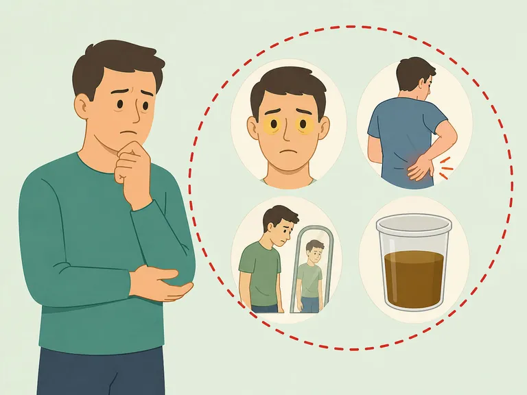 Person noticing possible pancreatic cancer symptoms that need medical attention.