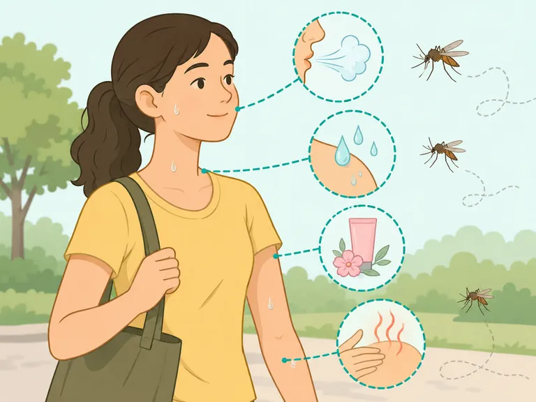 Person showing body cues that can attract mosquitoes.